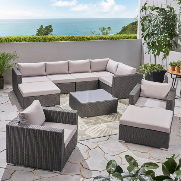 Ebern Designs Jossif All Weather Wicker/Rattan 9 Person Seating Group